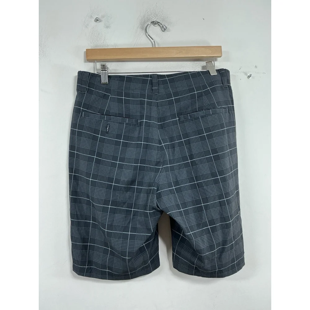 Men’s Excellent Condition Grand Slam Black Plaid Golf Shorts 32